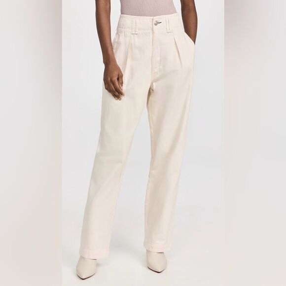 NEW Rag & bone High Rise Pleated Trousers in Ecru - Picture 4 of 16